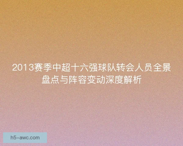 2013赛季中超十六强球队转会人员全景盘点与阵容变动深度解析